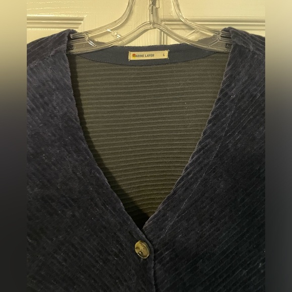 Marine Layer velvet v neck long sleeve top women’s size L - Picture 2 of 5